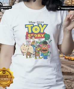 Colorful ladies tee featuring Nice Toy Story characters, perfect for fans of the beloved animated movie.