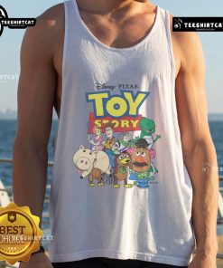 Colorful Nice Toy Story Characters tank top featuring Woody, Buzz Lightyear, and friends in a fun design.