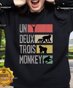 Nice Un Deux Trois monkey sweatshirt featuring a playful monkey graphic, perfect for casual and trendy outfits.