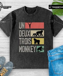 Nice Un Deux Trois Monkey Washed T-Shirt featuring a playful monkey graphic on a soft, stylish fabric.