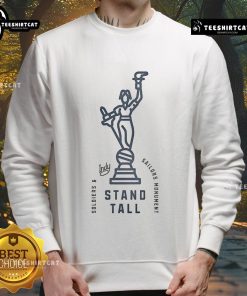 Nice Visit Indy Soldiers and Sailors Monument sweatshirt design featuring a tall monument backdrop in vibrant colors.