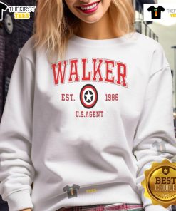 Alt Text: Cozy Nice Walker Est 1996 US Agent sweatshirt featuring a stylish design perfect for fans of comic book heroes.