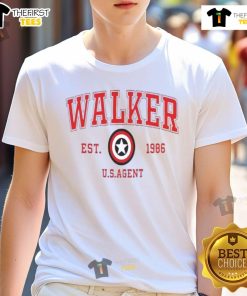 Nice Walker Est 1996 US Agent T-Shirt featuring a bold graphic design for fans of the superhero genre.