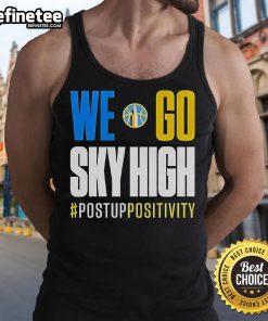 Nice We Go Sky High Chicago Sky basketball tank top featuring a positive design, perfect for fans and athletes.