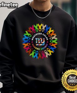 Nice color Cancer Sucks New York Giants sweatshirt featuring bold graphics and a comfortable fit for fans.