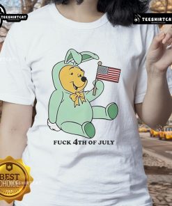 Nice Winnie the Pooh 4th of July 2025 ladies tee featuring a festive design, perfect for Independence Day celebrations.