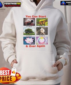 Comfortable 'Nice You Can Start Again' hoodie in a stylish design, perfect for casual wear and a fresh start.