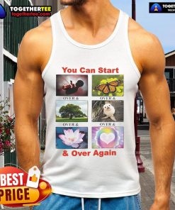 Stylish 'Nice You Can Start Over Again' tank top in vibrant colors, perfect for casual wear and motivational vibes.