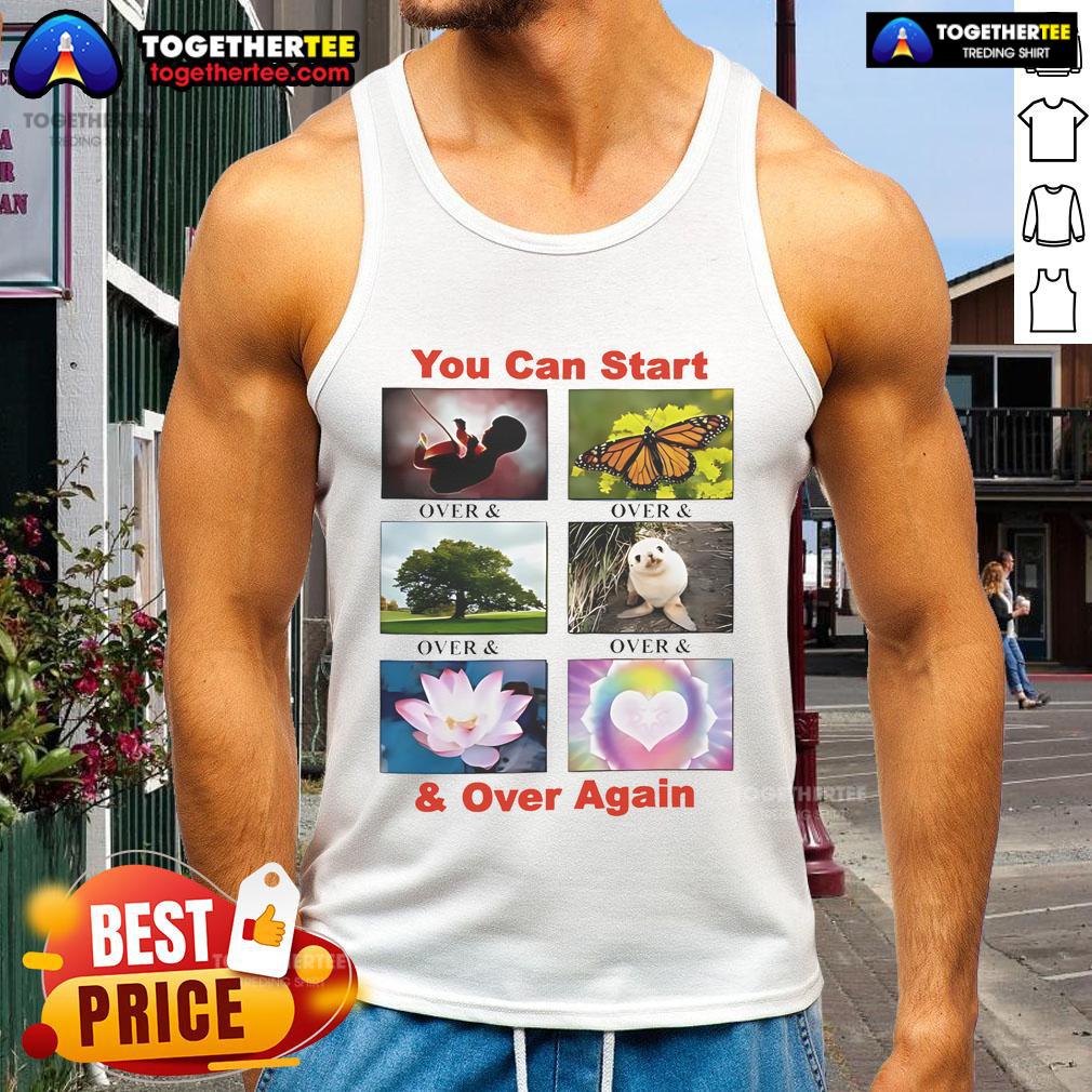 Nice You Can Start And Over Again Tank Top Stylish 'Nice You Can Start Over Again' tank top in vibrant colors, perfect for casual wear and motivational vibes.