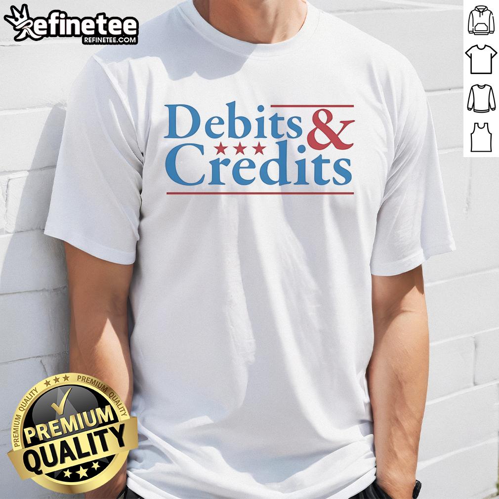 Officail Debits And Credits Logo T Shirt Official Debits and Credits logo T-shirt featuring a stylish design for finance enthusiasts and accounting professionals.