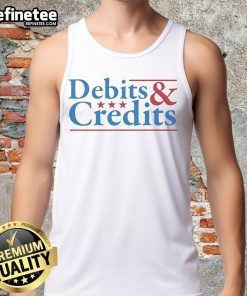 Official Debits and Credits logo tank top featuring a stylish design, perfect for finance enthusiasts and casual wear.