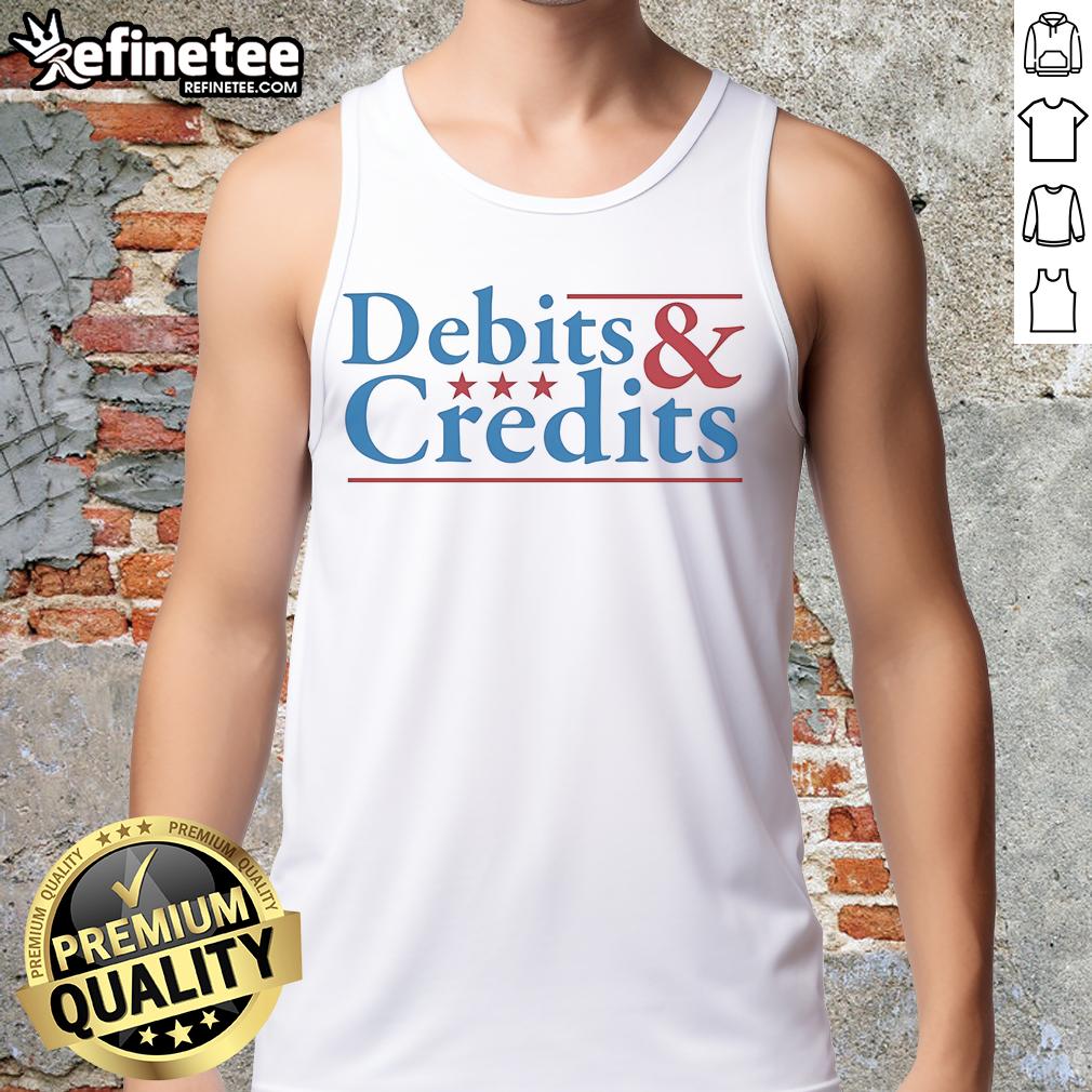 Officail Debits And Credits Logo Tank Top Official Debits and Credits logo tank top featuring a stylish design, perfect for finance enthusiasts and casual wear.