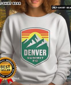 Alt Text: Official Denver Summit FC logo sweatshirt featuring team colors and emblem, perfect for fans and casual wear.