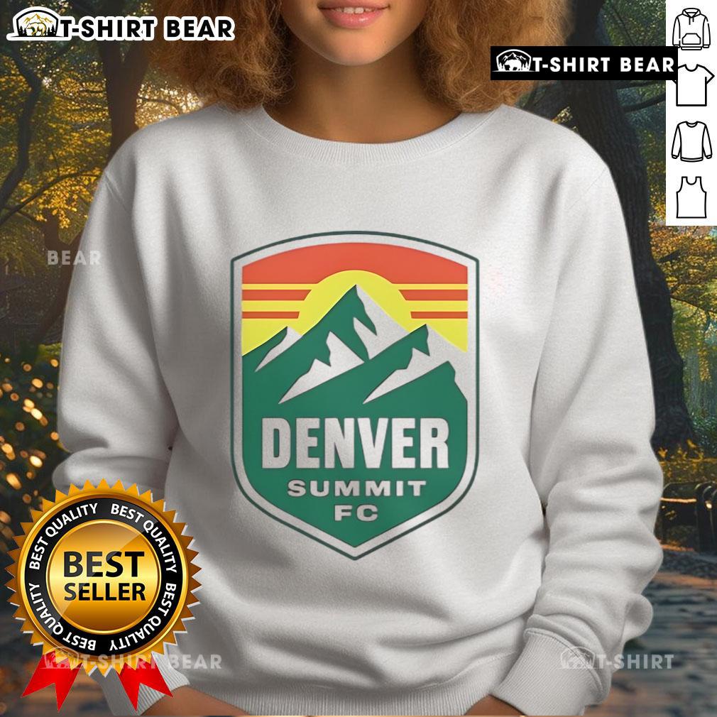 Officail Denver Summit Fc Logo Sweatshirt Alt Text: Official Denver Summit FC logo sweatshirt featuring team colors and emblem, perfect for fans and casual wear.