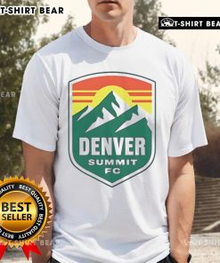 Alt Text: Official Denver Summit FC Logo T-Shirt featuring the team's emblem and vibrant colors, perfect for fans.