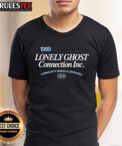 Official 1989 Lonely Ghost Connection Inc T-Shirt, community-based design featuring unique graphics and vibrant colors.