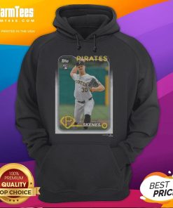 Official 2024 Topps Baseball Paul Skenes Pirates hoodie featuring team logo and player design, perfect for fans.