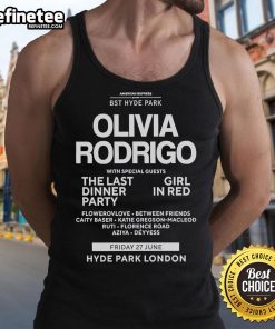 Official 2025 BST Hyde Park Olivia Rodrigo tank top featuring stylish design for fans of the pop sensation.