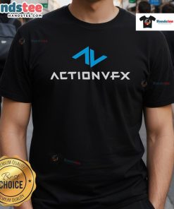 Official ActionVFX logo t-shirt featuring a bold graphic design, perfect for fans and VFX enthusiasts.