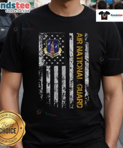 Official Air National Guard American Flag T-Shirt featuring a bold flag design, perfect for patriotic supporters and veterans.