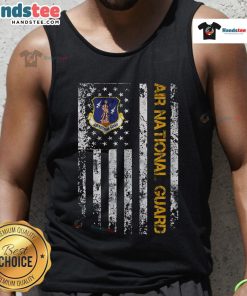 Official Air National Guard American Flag tank top showcasing patriotic design and comfortable fit for veterans and supporters.