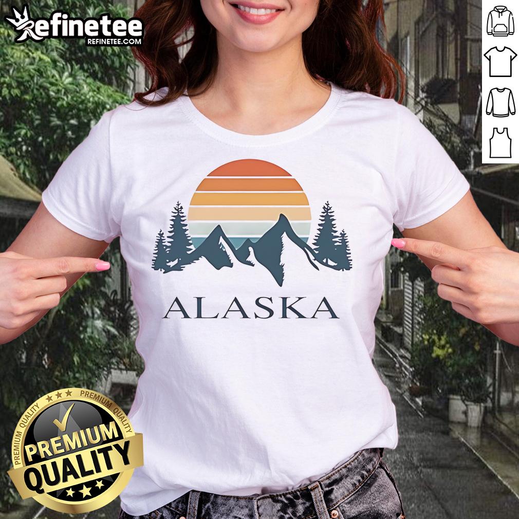 Official Alaska Mountain Camping Adventure Travel Enthusiast Vintage Ladies Tee Vintage ladies tee featuring an Alaska mountain camping adventure design, perfect for travel enthusiasts and outdoor lovers.