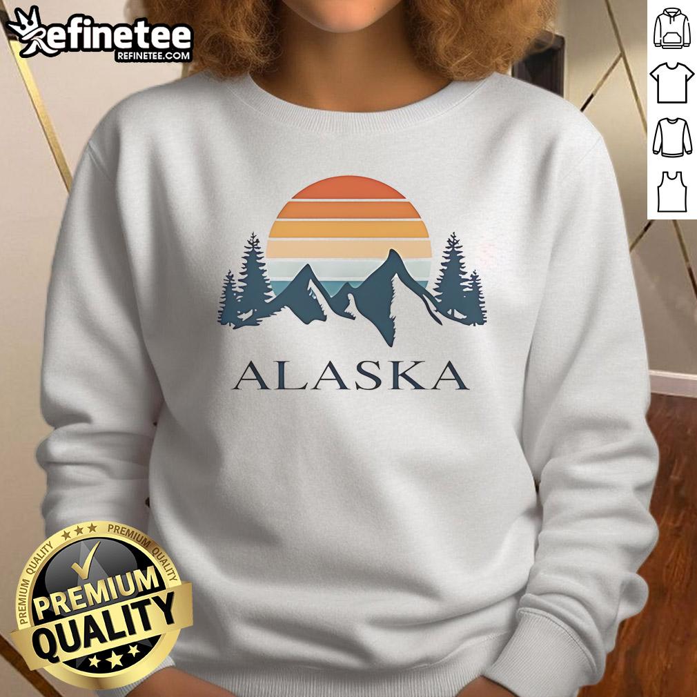 Official Alaska Mountain Camping Adventure Travel Enthusiast Vintage Sweatshirt Vintage Alaska mountain camping sweatshirt for adventure travel enthusiasts, showcasing outdoor spirit and style.