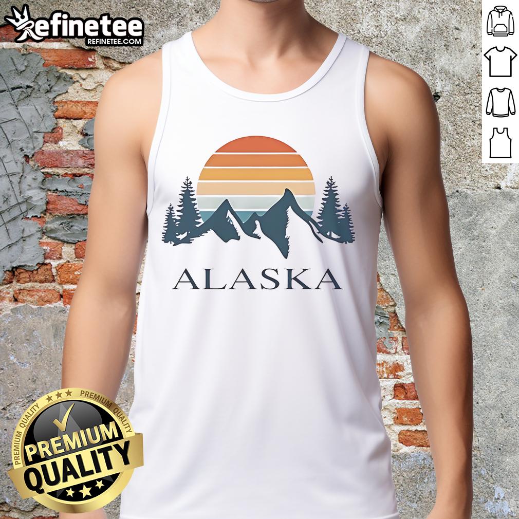 Official Alaska Mountain Camping Adventure Travel Enthusiast Vintage Tank Top Vintage tank top featuring Alaska mountain camping design, perfect for outdoor adventure enthusiasts and travel lovers.