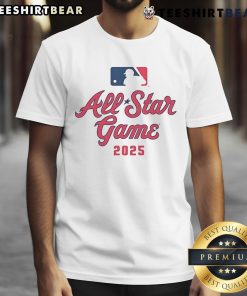 Alt Text: Official All Star Game Logo 2025 MLB T-Shirt featuring vibrant graphics and team colors for baseball fans.