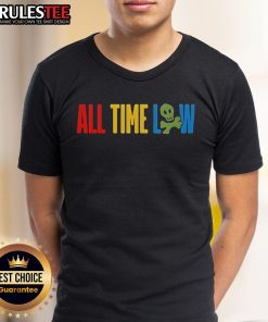 Alt Text: Official All Time Low Logo 2025 T-Shirt featuring a vibrant design with the band's iconic logo in bold colors.
