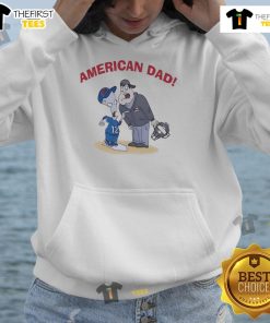 Official American Dad baseball cartoon hoodie featuring vibrant graphics and a comfortable fit for fans of the show.