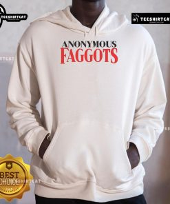 Official Anonymous Faggots Hoodie featuring bold graphic design and comfortable fit, perfect for fans of the Anonymous movement.