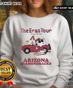 Official Arizona Diamondbacks The Eras Tour Snoopy sweatshirt featuring vibrant graphics and cozy design for fans.