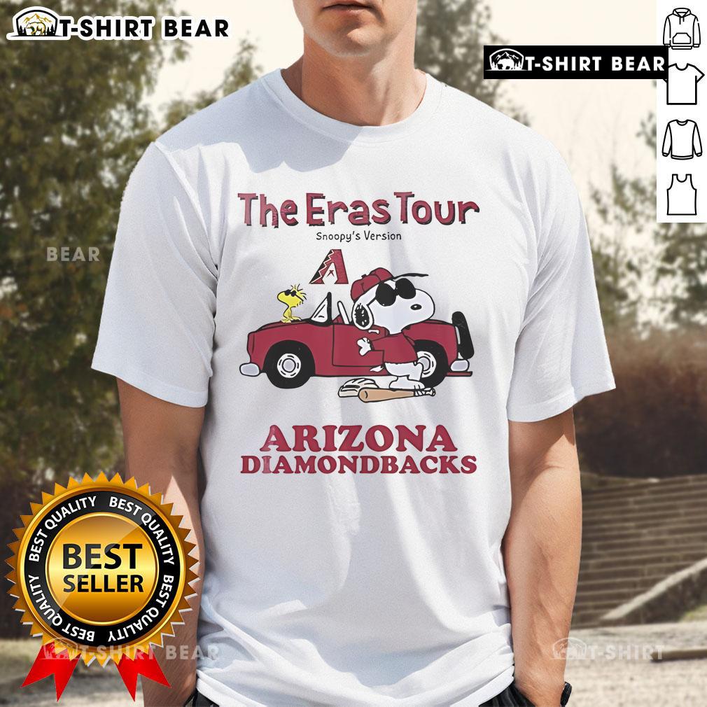 Official Arizona Diamondbacks The Eras Tour Snoopy T Shirt Alt Text: Official Arizona Diamondbacks The Eras Tour Snoopy T-Shirt featuring vibrant graphics and team logo for fans.