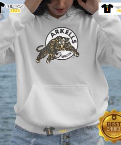 Official Arkells Hamilton Ti-Cat Rally Hoodie featuring team colors and logo, perfect for fans and supporters.