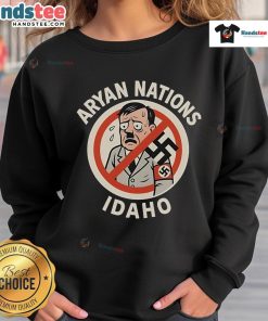 Official Aryan Nations Idaho sweatshirt honoring fallen firefighters, featuring bold graphics and a meaningful tribute.