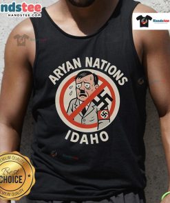 Official Aryan Nations Idaho tank top worn by a member, linked to the incident involving the deaths of 2 firefighters.