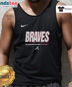 Official Atlanta Braves 2025 MLB Speedway Classic wordmark tank top featuring team logo and vibrant design.