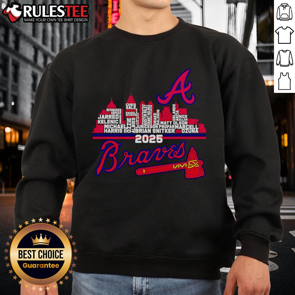 Official Atlanta Braves 2025 Skyline Name Sweatshirt Official Atlanta Braves 2025 Skyline Name Sweatshirt featuring team logo and city skyline design, perfect for fans.