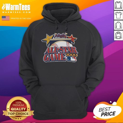 Alt Text: Official Atlanta Braves Homage All-Star Game 2000 Hoodie featuring team logo and vintage design in red and blue.