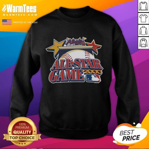Official Atlanta Braves Homage All-Star Game 2000 Sweatshirt featuring team logo and vintage design in navy blue.