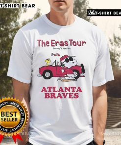 Official Atlanta Braves The Eras Tour Snoopy T-Shirt featuring a fun design celebrating the Braves' history and Snoopy.