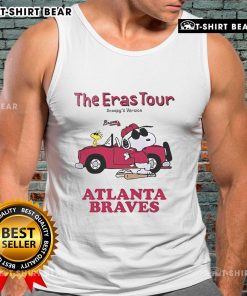 Official Atlanta Braves The Eras Tour Snoopy Tank Top featuring colorful graphics celebrating the team's history.