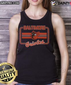 Official Baltimore Orioles Fanfare Tank Top featuring vibrant team colors and logo, perfect for game day attire.
