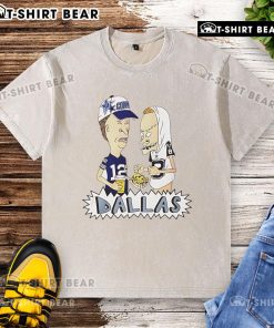 Official Beavis and Butt-Head Dallas Cowboys washed t-shirt featuring iconic characters in team colors and logos.