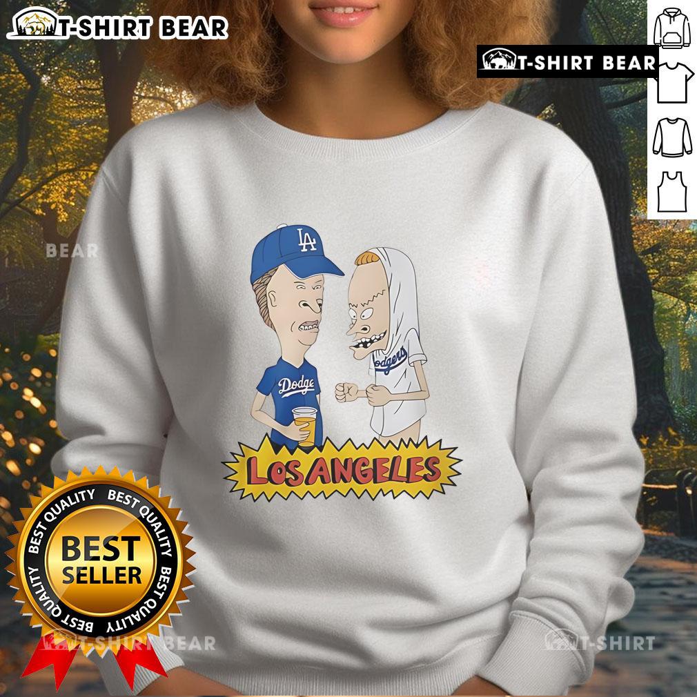 Official Beavis And Butt Head Los Angeles Dodgers Sweatshirt Alt Text: Official Beavis and Butt-Head Los Angeles Dodgers sweatshirt featuring vibrant graphics and comfortable fit.