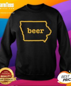Official Iowa State Map Sweatshirt featuring unique beer-themed design, perfect for Iowa fans and outdoor enthusiasts.