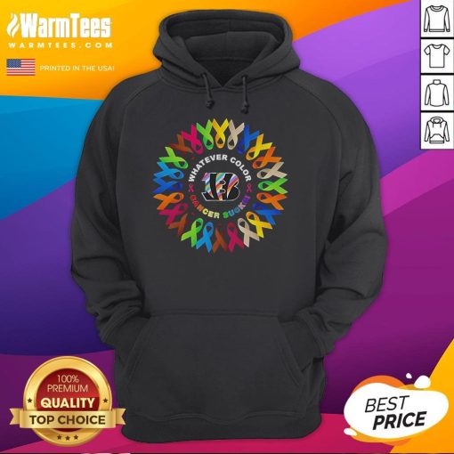 Official Bengal Cincinnati hoodie in vibrant color, promoting cancer awareness with 'Cancer Sucks' message.