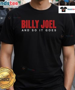 Official Billy Joel And So It Goes Title T-Shirt featuring iconic album art and bold lettering, perfect for fans.