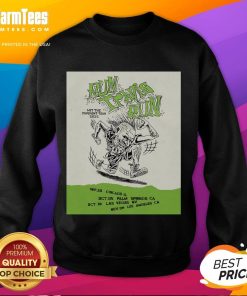 Official Blink-182 Run Travis Run Hit Pavement Tour 2025 sweatshirt featuring vibrant tour design and logo.